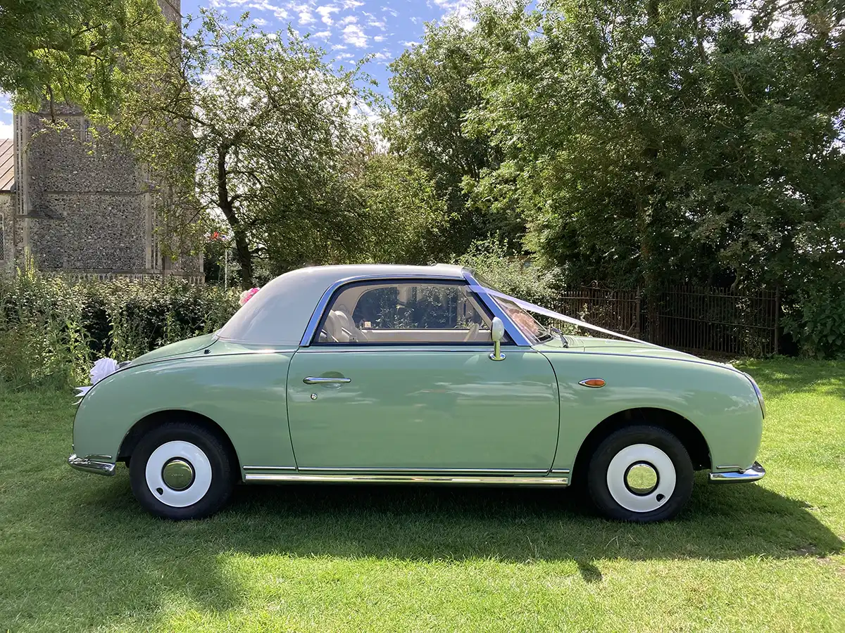 Nissan Figaro bridal car side view
