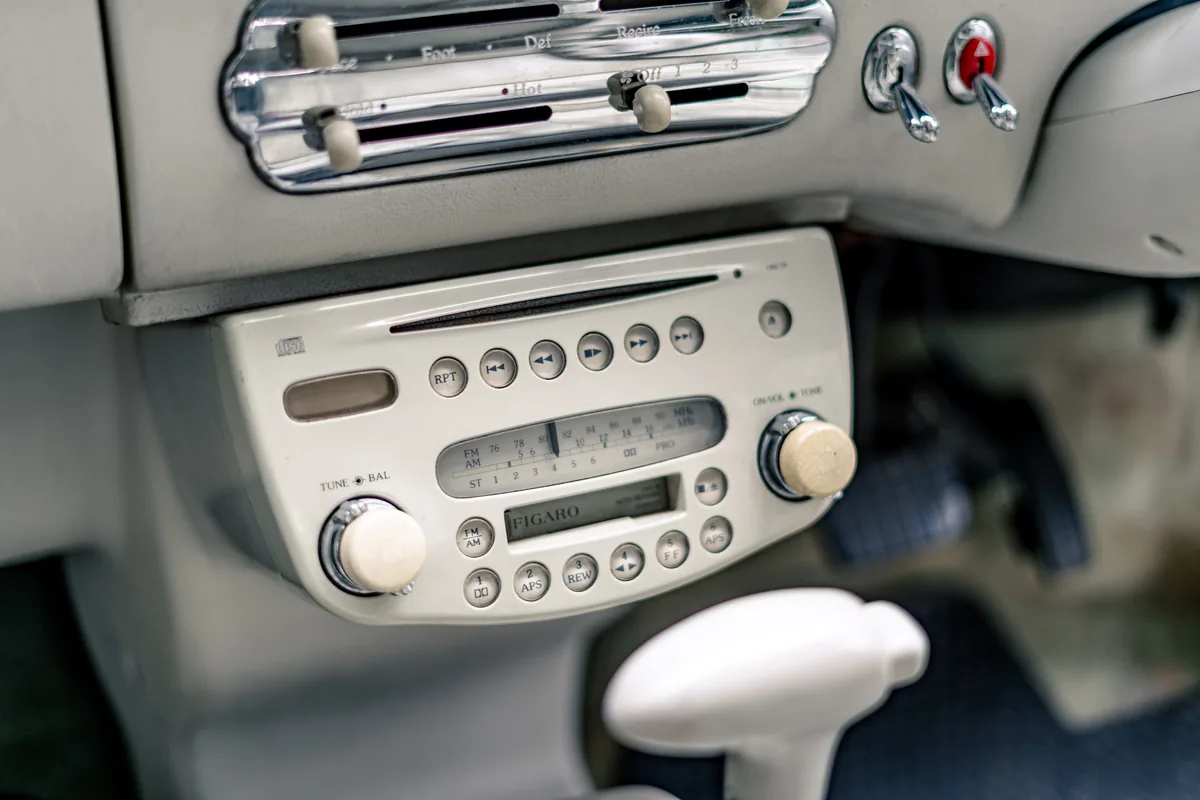 CD player and automatic gear selector in a Nissan Figaro